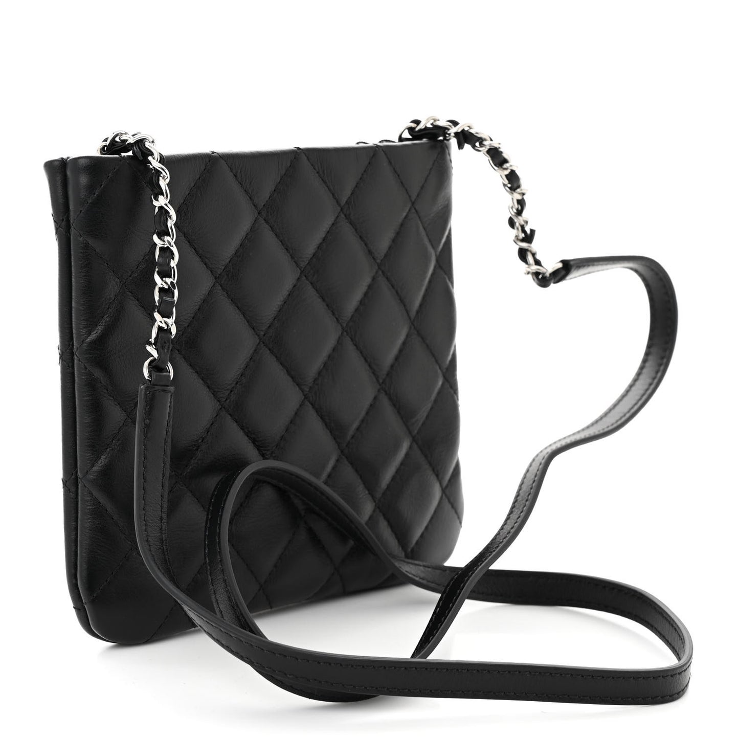 Calfskin Quilted Crossbody Bag Black