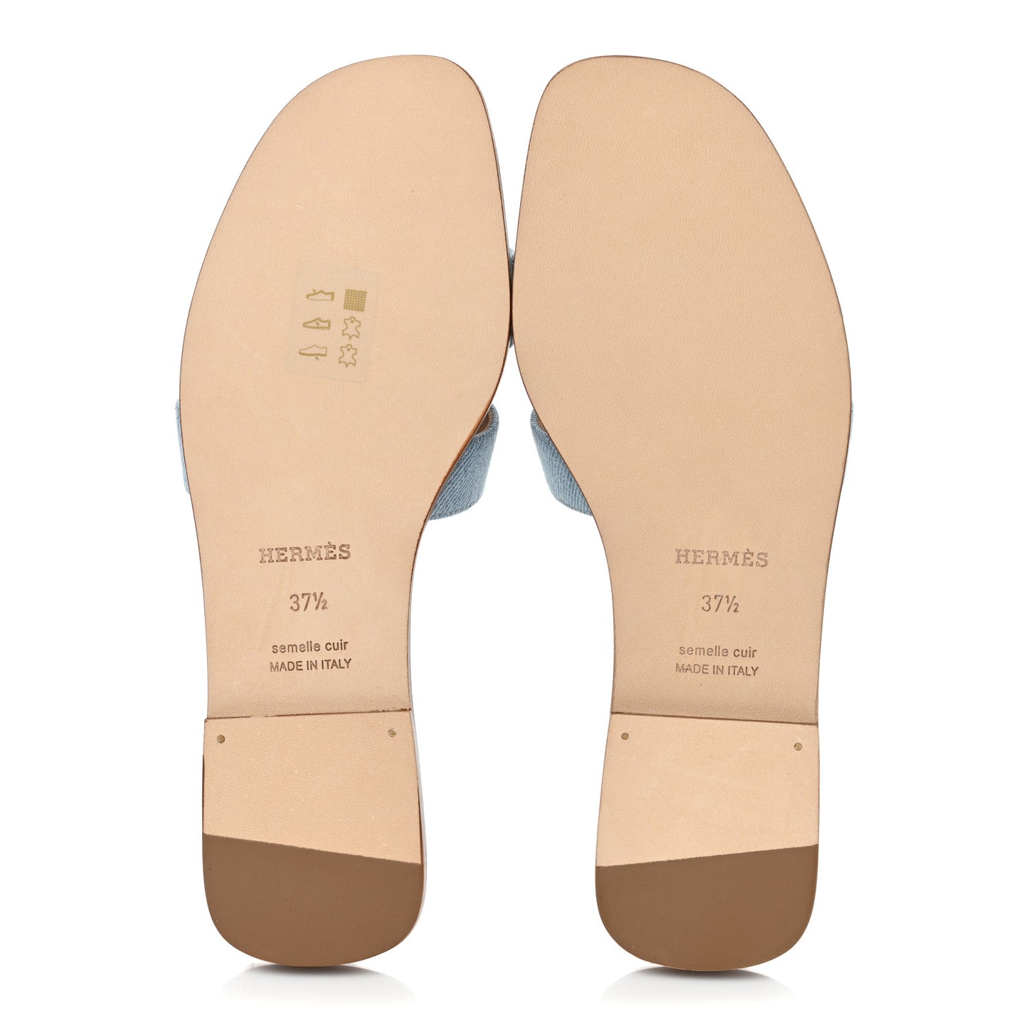 Denim Canvas Oran Sandals 37.5 Bleu Clair