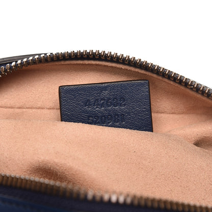 Gucci Calfskin Matelasse GucciGhost Small GG Marmont Chain Shoulder Bag Blue Agata Hibiscus Red 7 of 8