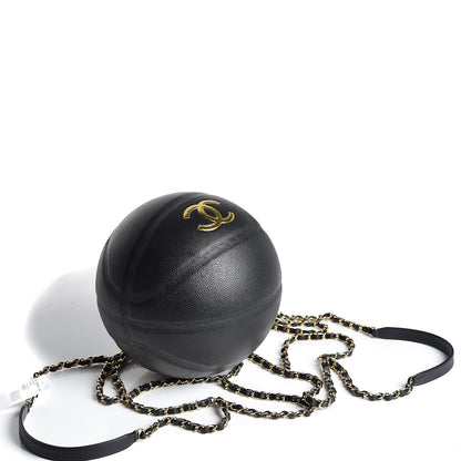 Chanel Lambskin Chain Net and Basketball Black Dark Gold 3 of 11