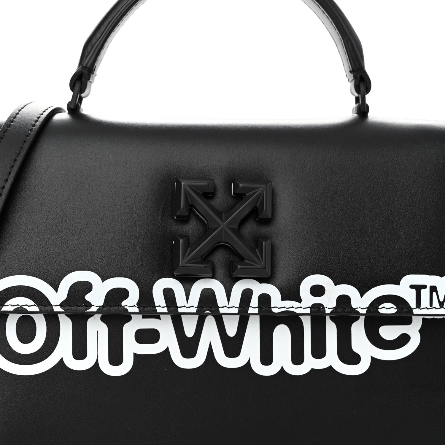 Off-White Calfskin Jitney 1.4 Shoulder Bag Black 8 of 13