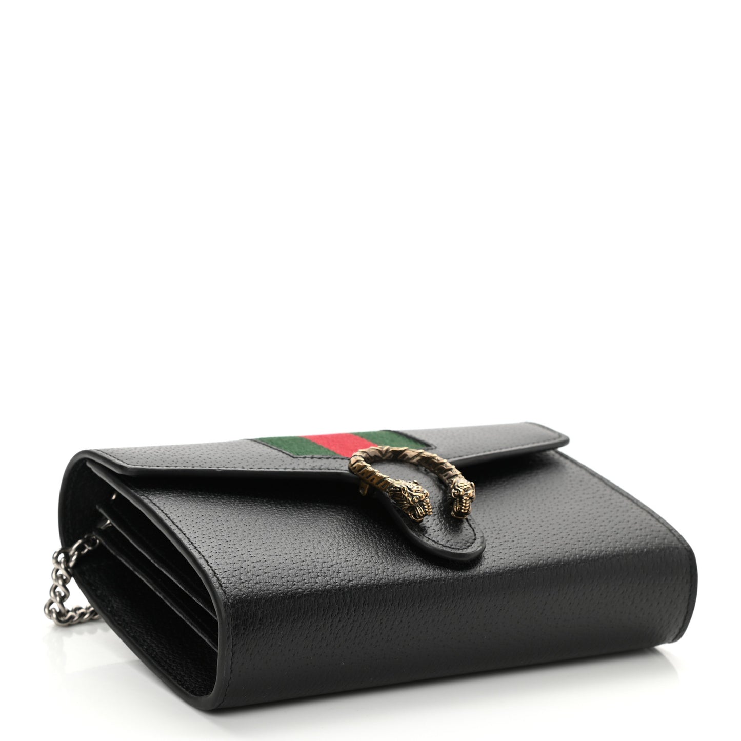 Calfskin Web Mini Dionysus Chain Wallet Black