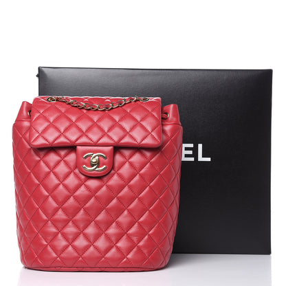 Chanel Lambskin Quilted Small Urban Spirit Backpack Red 17 of 17