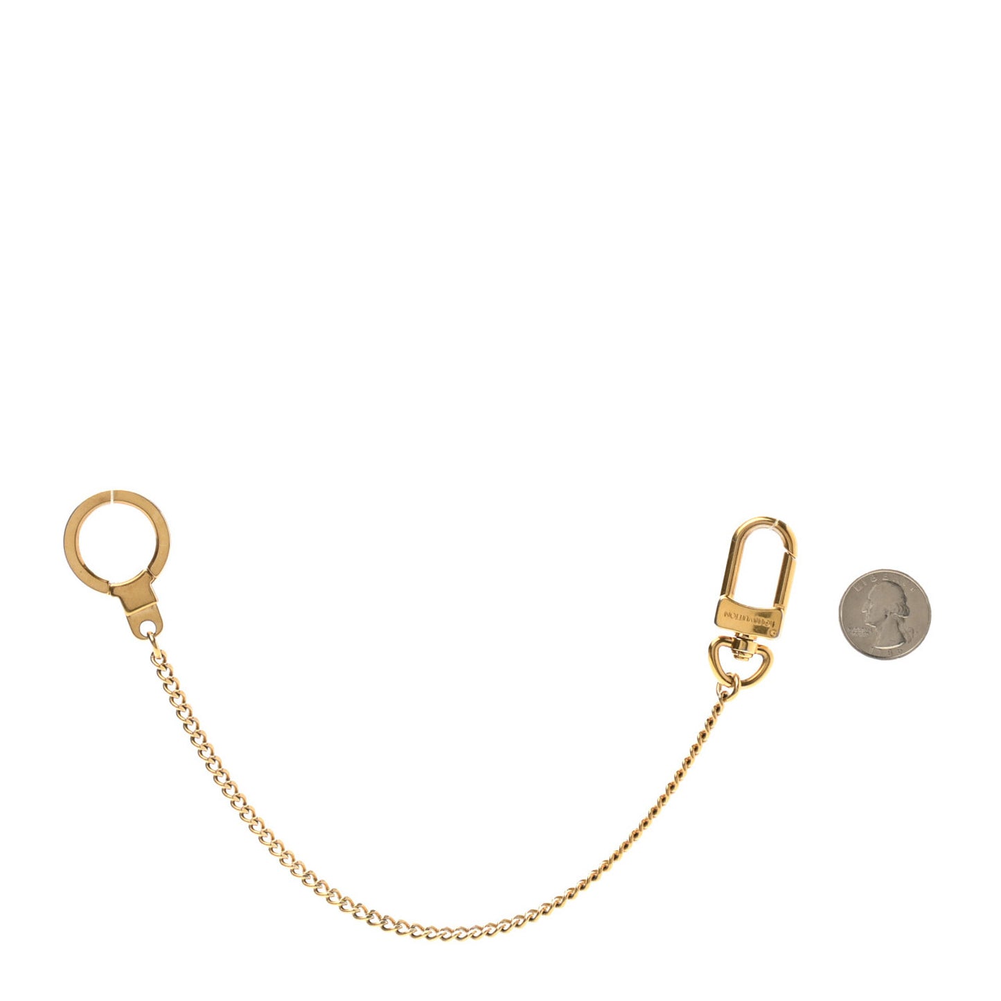 Metal Pochette Extender Key Ring Chain Gold