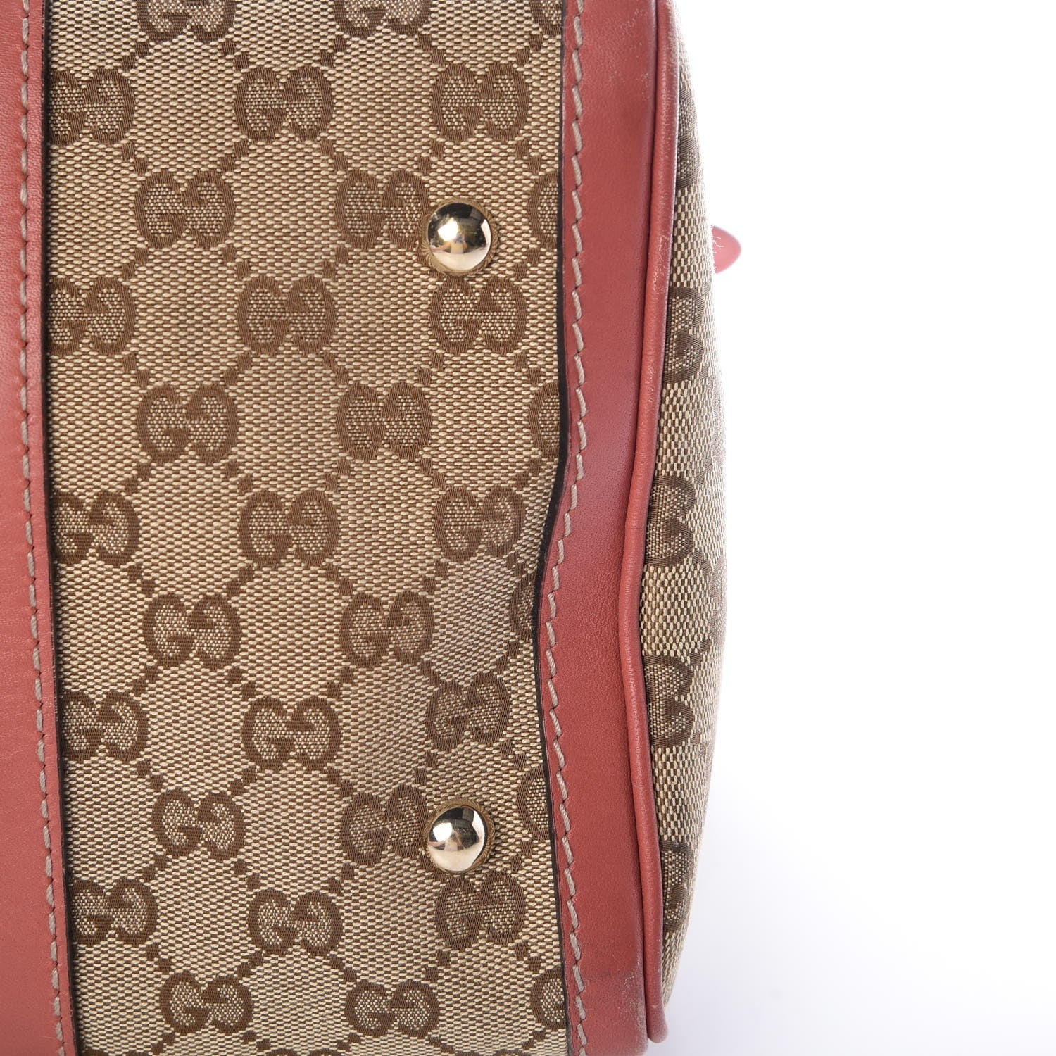 Gucci Monogram Medium Vintage Web Boston Pink 13 of 25