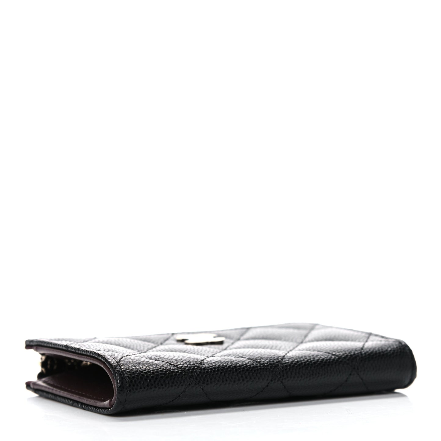 Caviar Quilted Zipped Key Holder Case Black