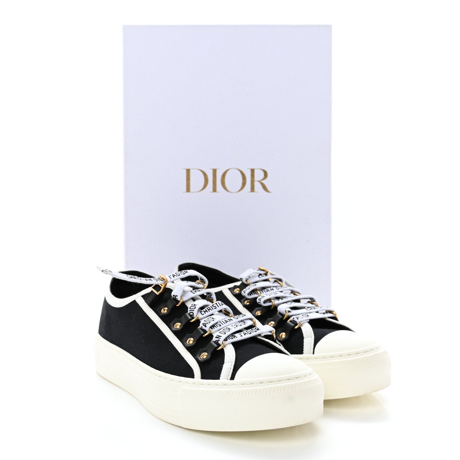 Christian Dior Canvas Walk'N'Dior Low Top Sneakers 38.5 Black 8 of 8