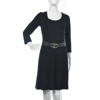Chanel Metallic Crackled Calfskin CC Belt 80 32 Black 2 of 6