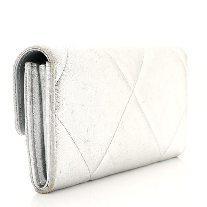 Chanel Metallic Lambskin Quilted Chanel 19 Flap Wallet Silver 3 of 7