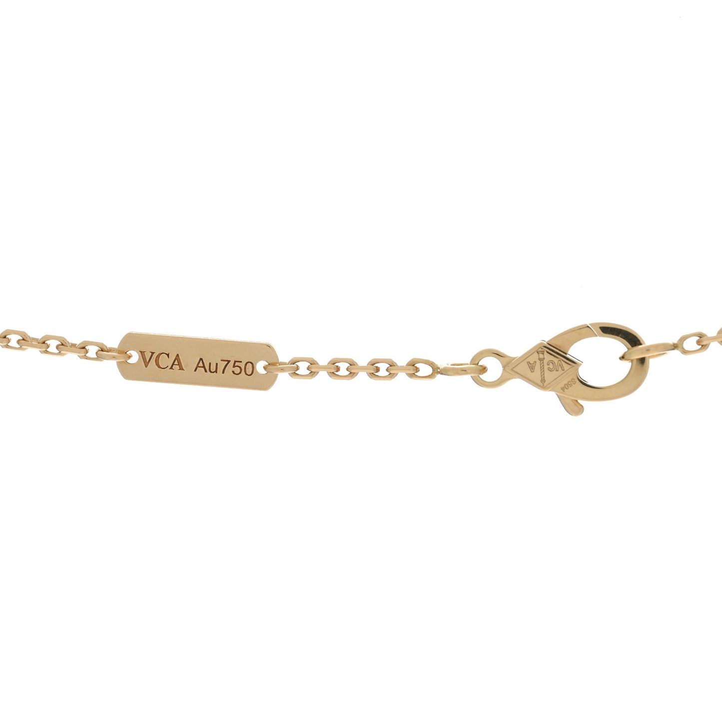 18K Yellow Gold Black Onyx Vintage Alhambra Pendant Necklace