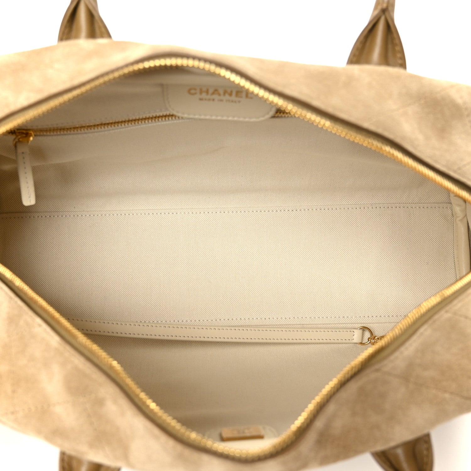 Chanel Suede Calfskin Large Perfect Bowling Bag Dark Beige 6 of 18