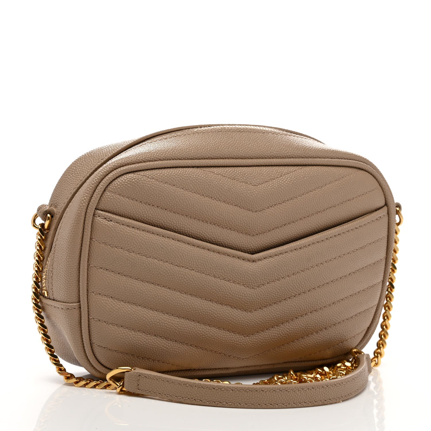 Saint Laurent Grain De Poudre Matelasse Monogram Mini Lou Camera Bag Dark Latte 3 of 11