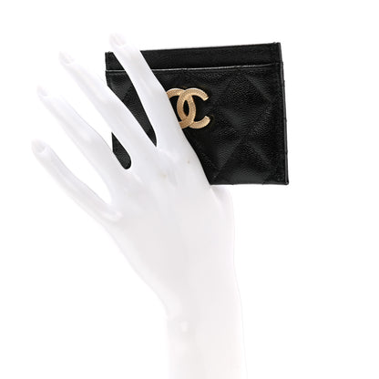 Chanel Caviar Quilted Studded CC Card Holder Black 2 of 9