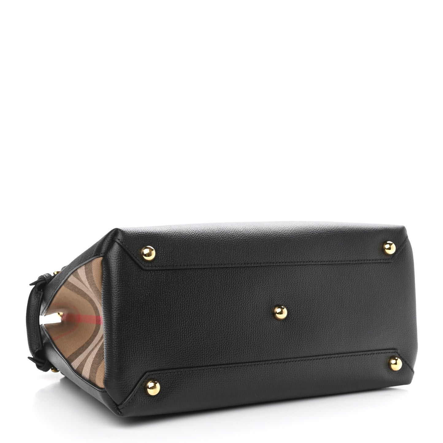 Derby Calfskin House Check Medium Banner Tote Black