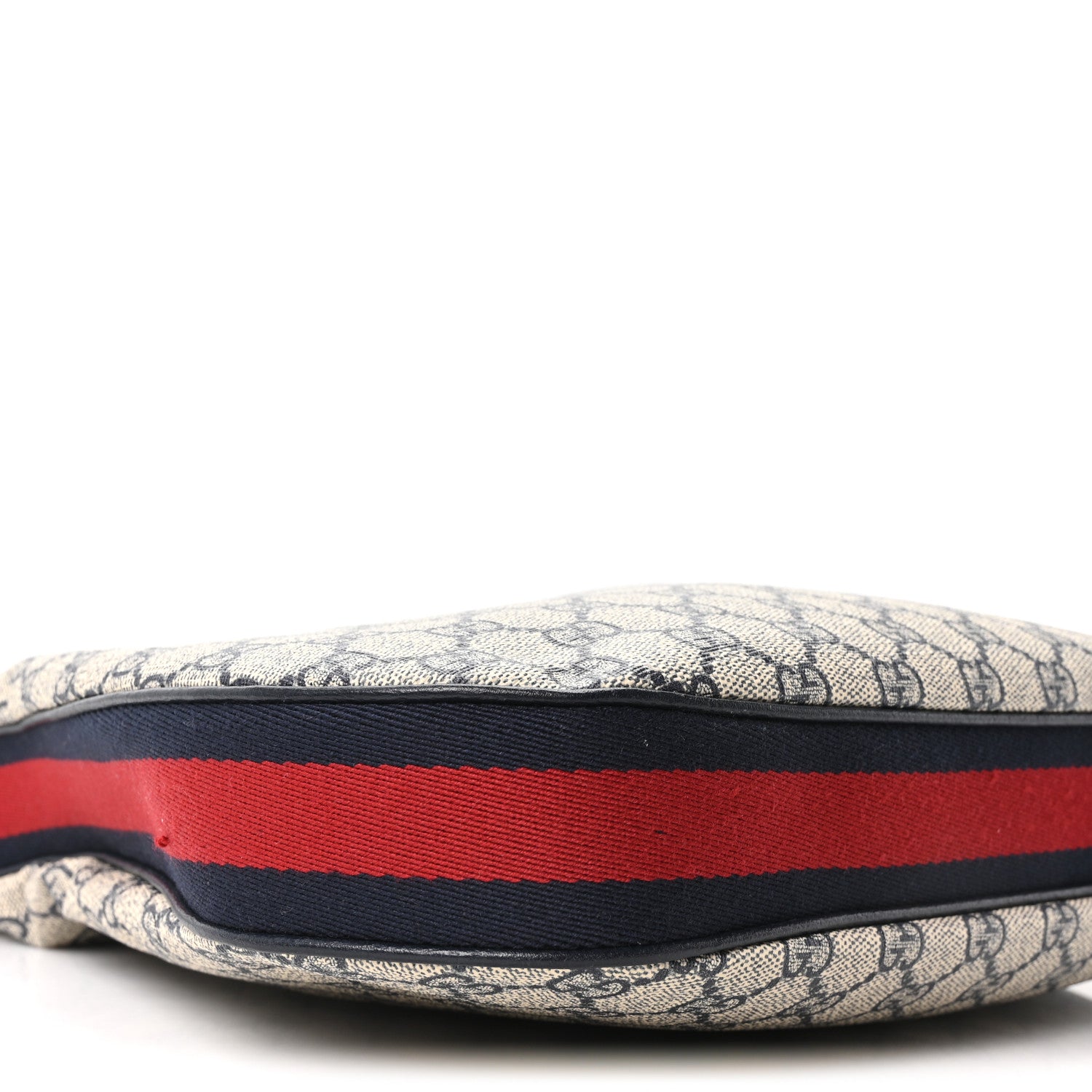 Gucci GG Supreme Monogram Textured Calfskin Web Large Attache Shoulder Bag Beige Blue 9 of 10