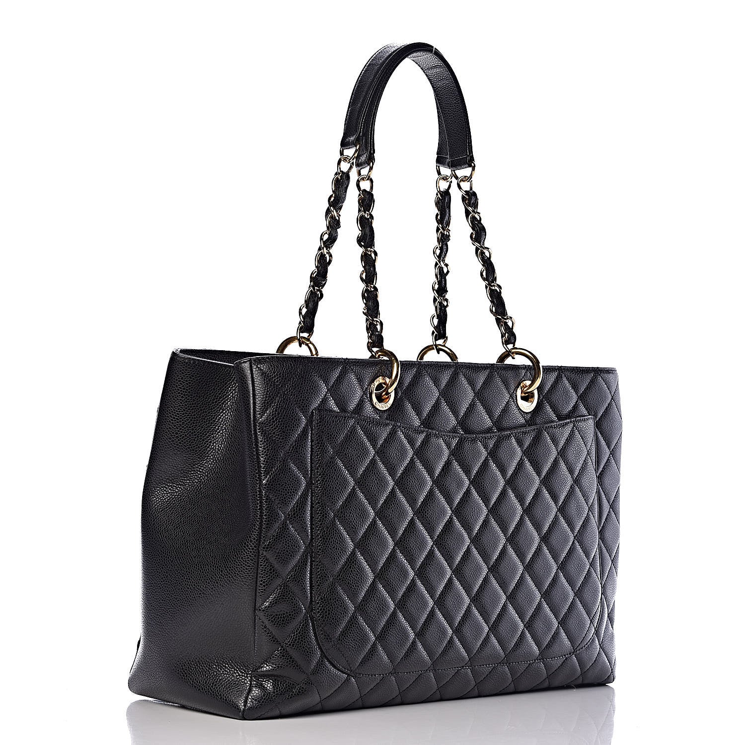 Chanel Caviar Quilted XL Grand Shopping Tote GST Black 3 of 12