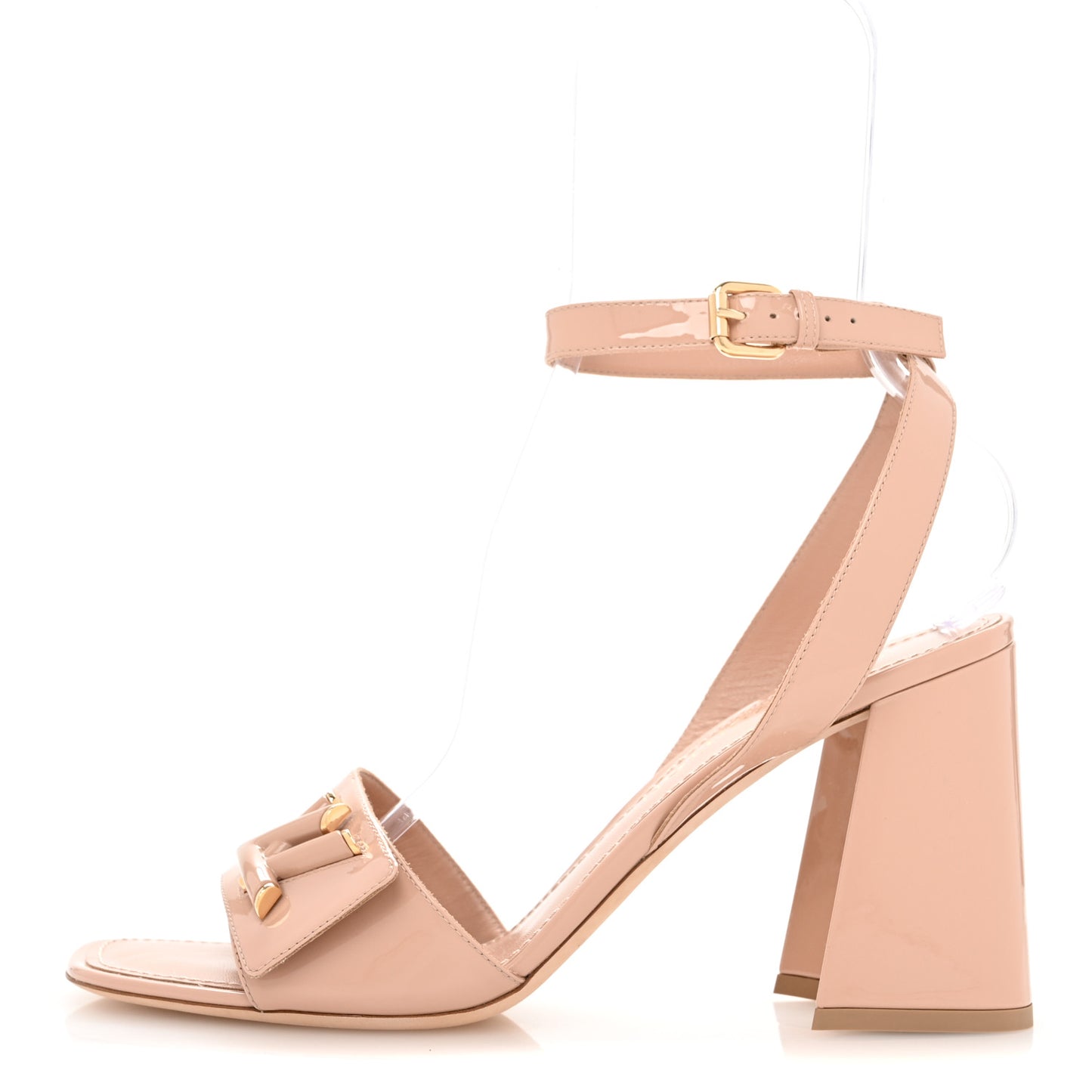 Patent Shake Platform Sandal 41 Nude Pink