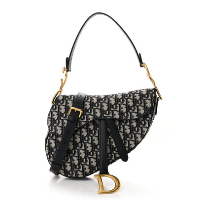 Christian Dior Oblique Saddle Bag With Strap Blue 1 of 11