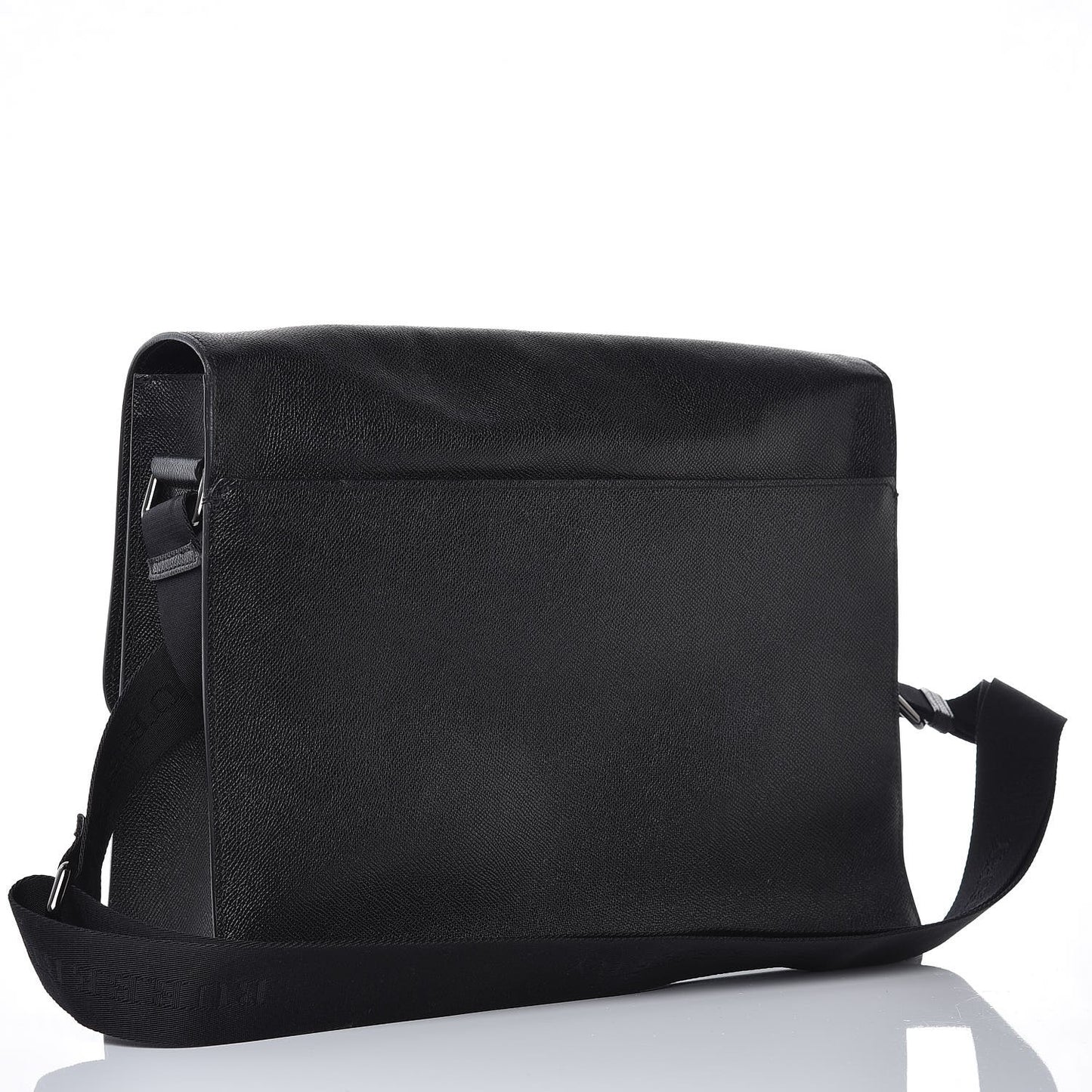 London Grainy Calfskin Rivendale Messenger Bag Black
