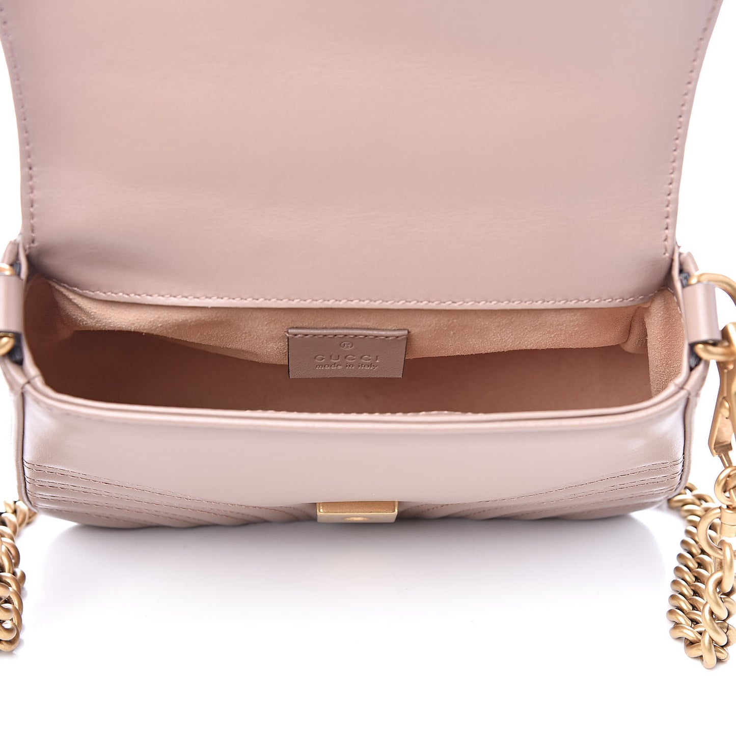 Calfskin Matelasse Mini GG Marmont Top Handle Shoulder Bag Porcelain Rose