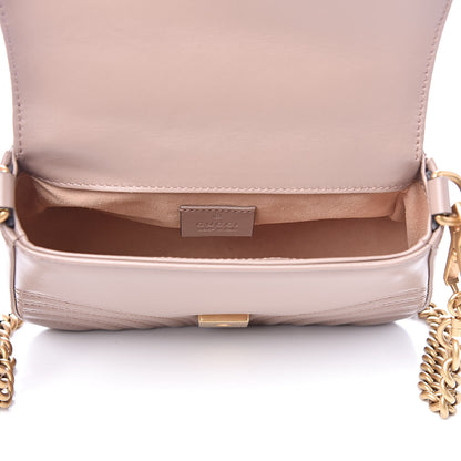 Gucci Calfskin Matelasse Mini GG Marmont Top Handle Shoulder Bag Porcelain Rose 5 of 10