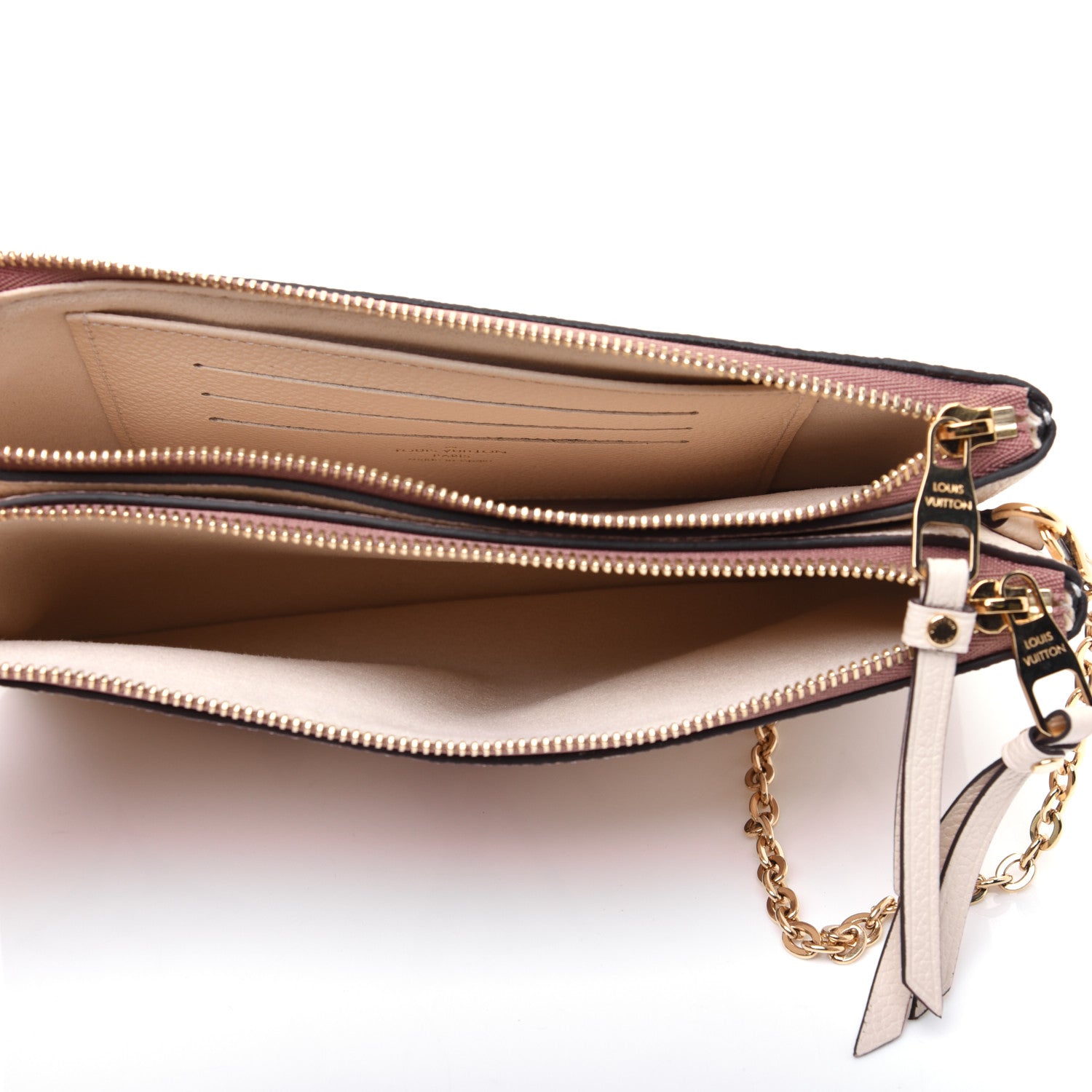 Louis Vuitton Empreinte Monogram Giant Double Zip Pochette Creme Bois De Rose 7 of 11