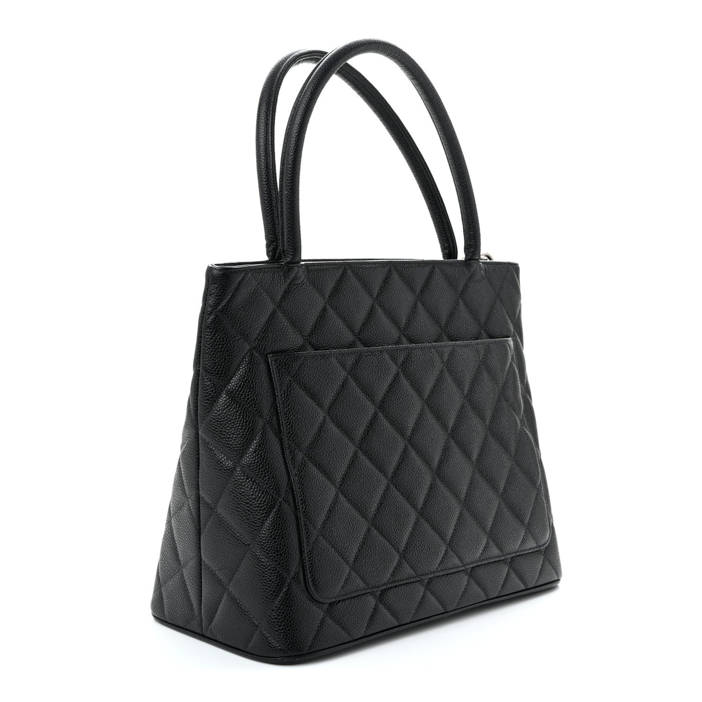 Caviar Quilted Medallion Tote Black
