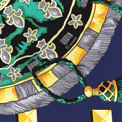 Hermes Silk Les Cles Maxi Twilly Curry Vert D'Eau Marine 3 of 4