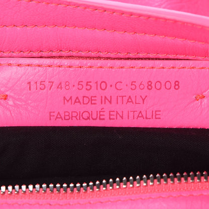 Balenciaga Agneau Classic Silver Hardware City Rose Fluo 10 of 11