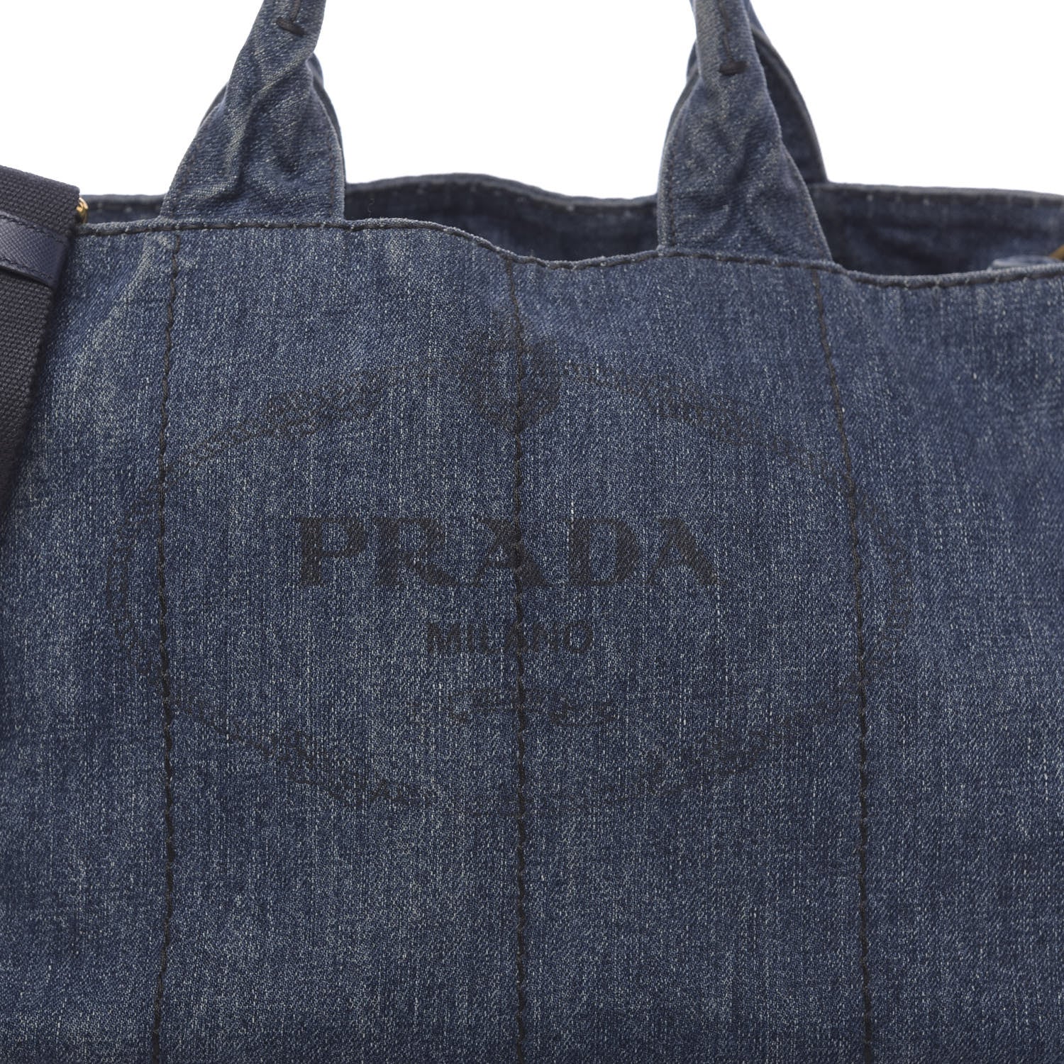 Prada Denim Logo Tote Avio 8 of 12