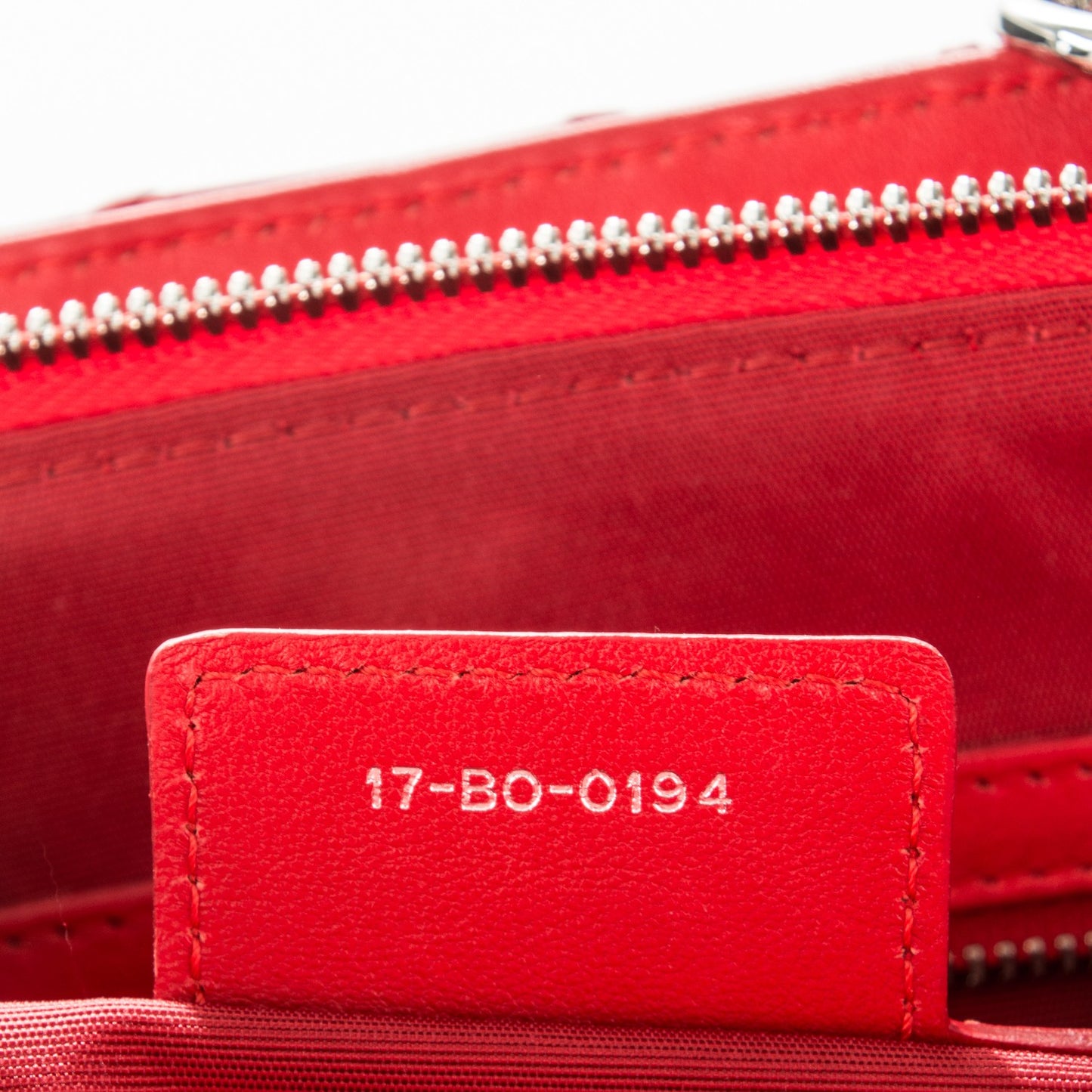 Lambskin Cannage Large Dior Soft Tote Red