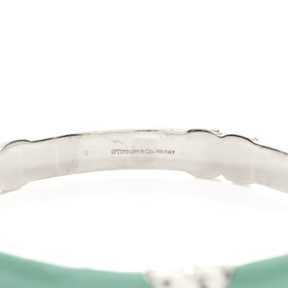 Tiffany Sterling Silver Enamel Signature X Bangle Bracelet Blue 3 of 3