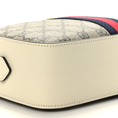 Gucci GG Supreme Monogram Textured Calfskin Web Small Ophidia Camera Bag Beige Ebony Mystic White 7 of 8