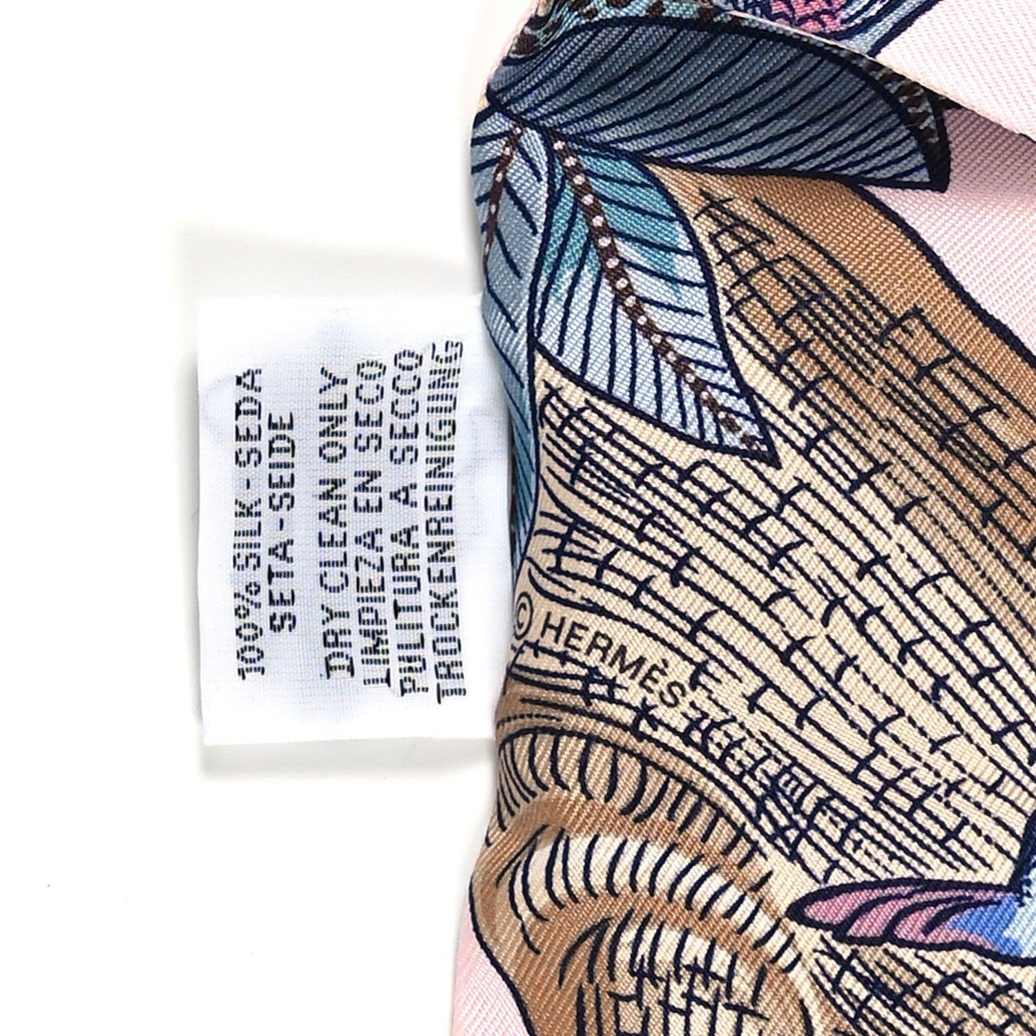 Hermes Silk Tree Of Song Twilly Rose Pale Turquoise 4 of 4