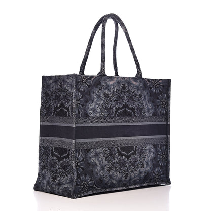 Christian Dior Canvas Embroidered KaleiDioroscopic Book Tote Blue 3 of 15
