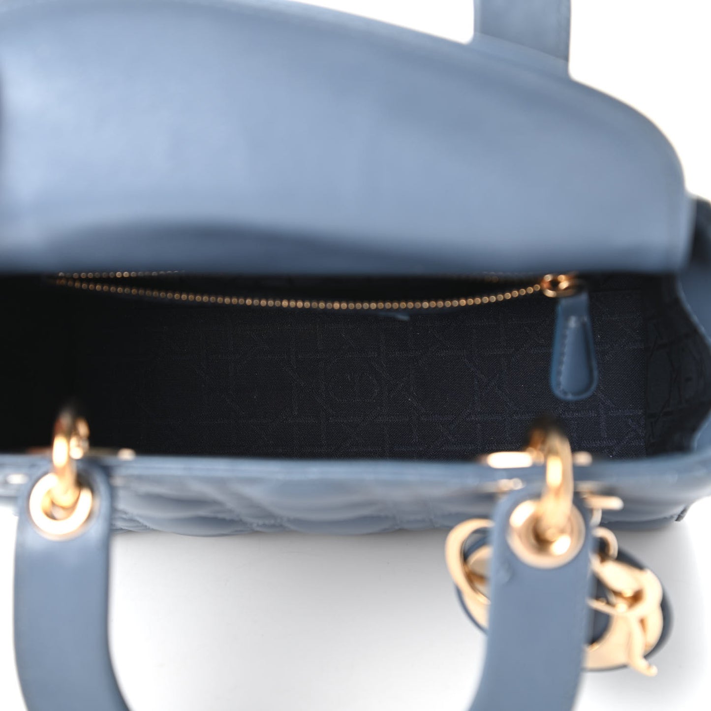 Lambskin Cannage Small My ABCDior Lady Dior Denim Blue