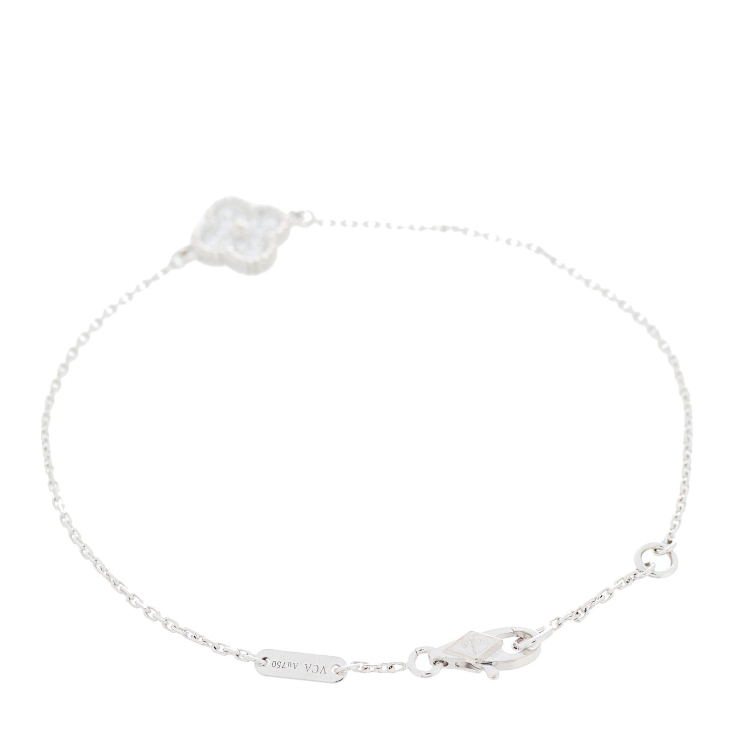 18K White Gold Diamond Sweet Alhambra Bracelet