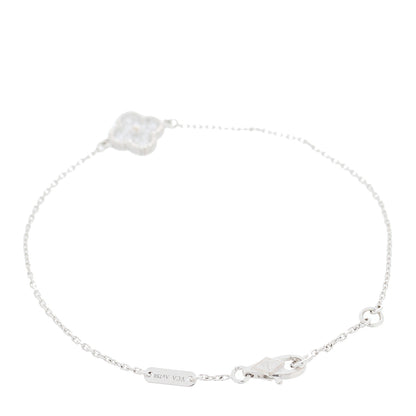 Van Cleef & Arpels 18K White Gold Diamond Sweet Alhambra Bracelet 2 of 4
