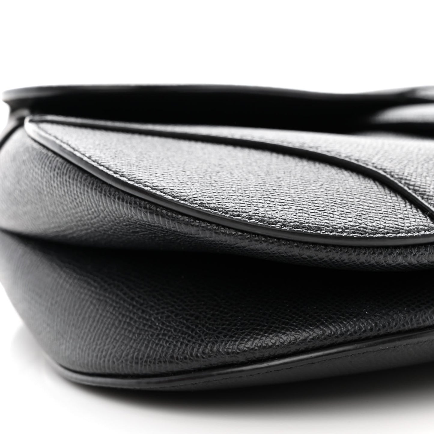 Grained Calfskin Saddle Bag Black