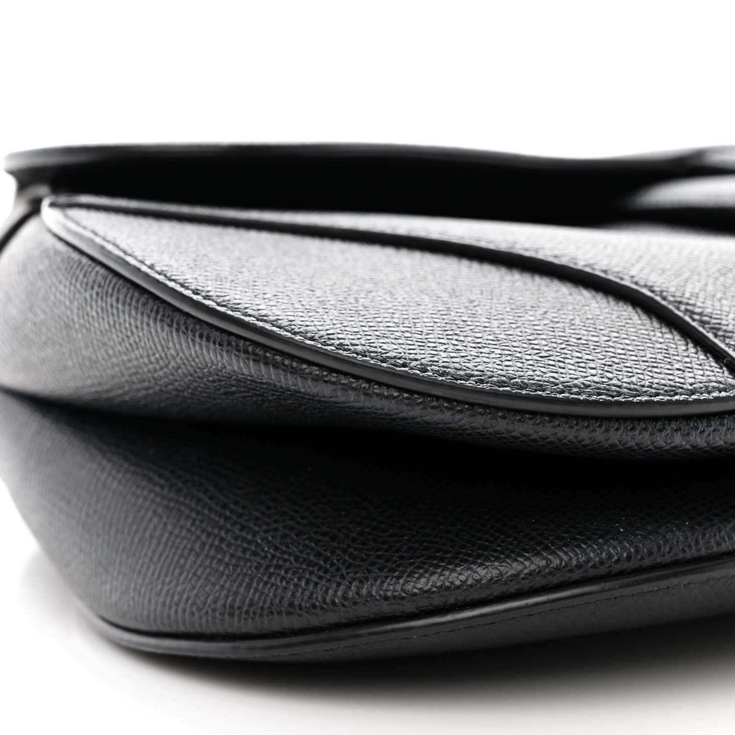 Christian Dior Grained Calfskin Saddle Bag Black 9 of 11