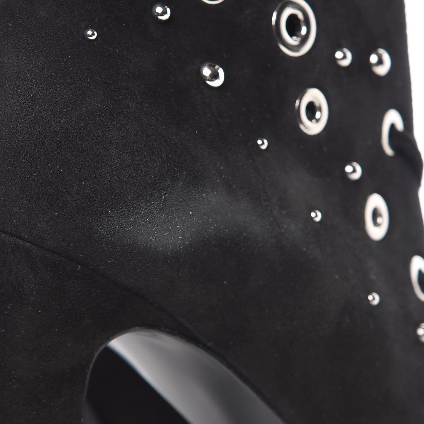 Suede Goatskin Parade Lace Up Ankle Boots 36 Black