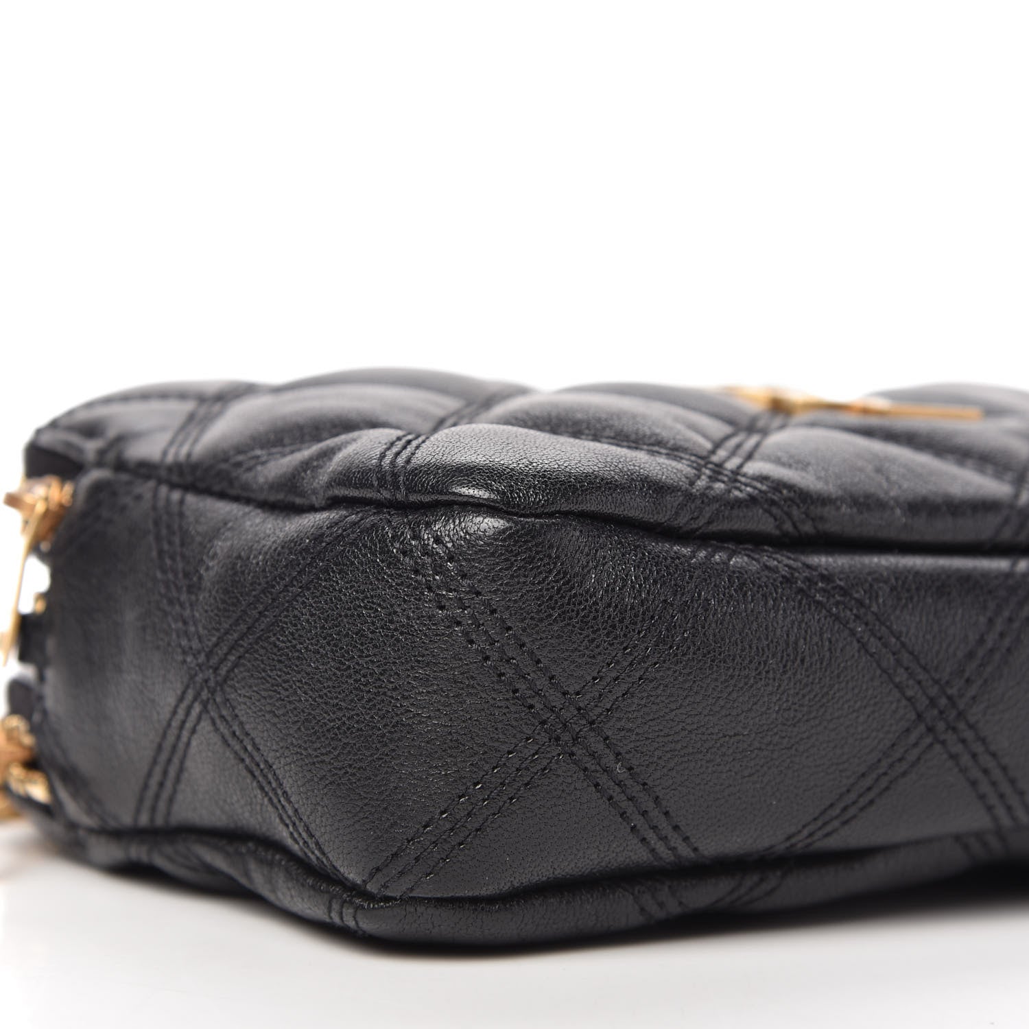 Saint Laurent Grained Lambskin Quilted Mini Becky Double Zip Bag Black 7 of 11