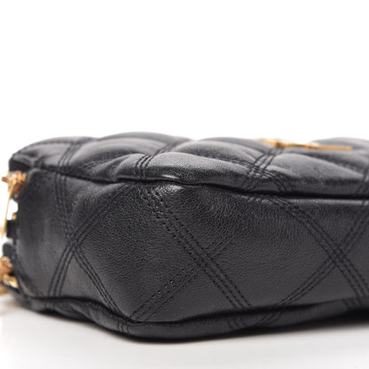 Saint Laurent Grained Lambskin Quilted Mini Becky Double Zip Bag Black 7 of 11