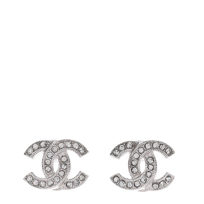 Chanel Crystal Mini Timeless CC Earrings Silver 1 of 4