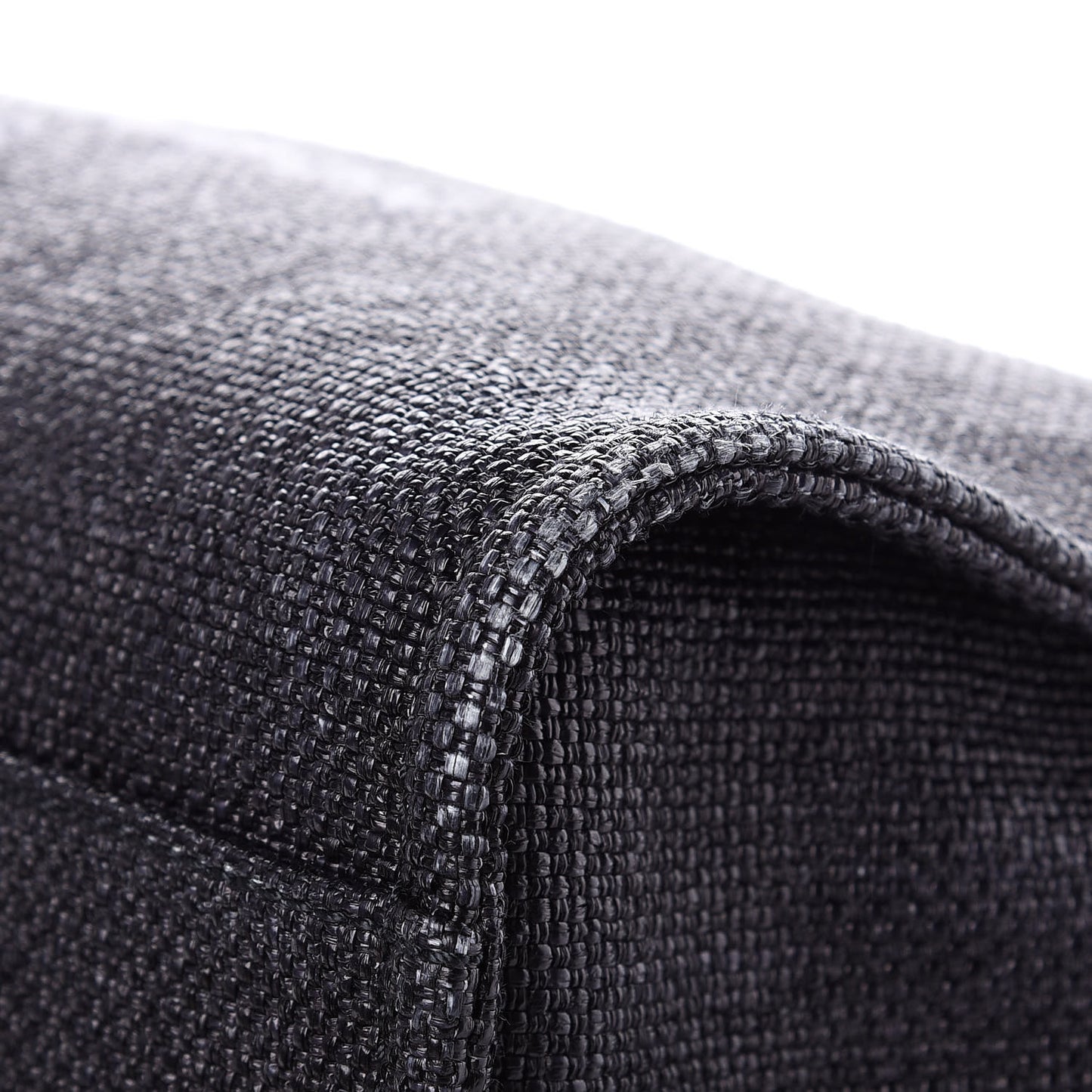 Woven Straw Raffia Large Deauville Tote Black