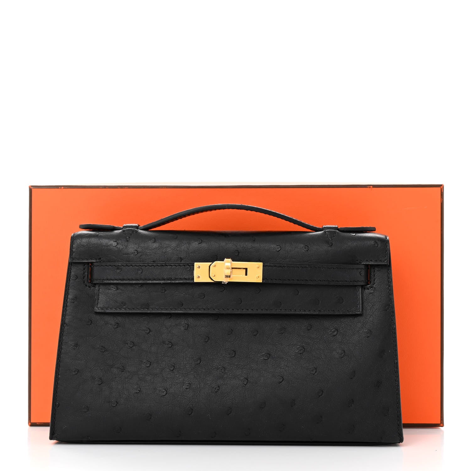 Hermes Ostrich Kelly Pochette Black 11 of 11