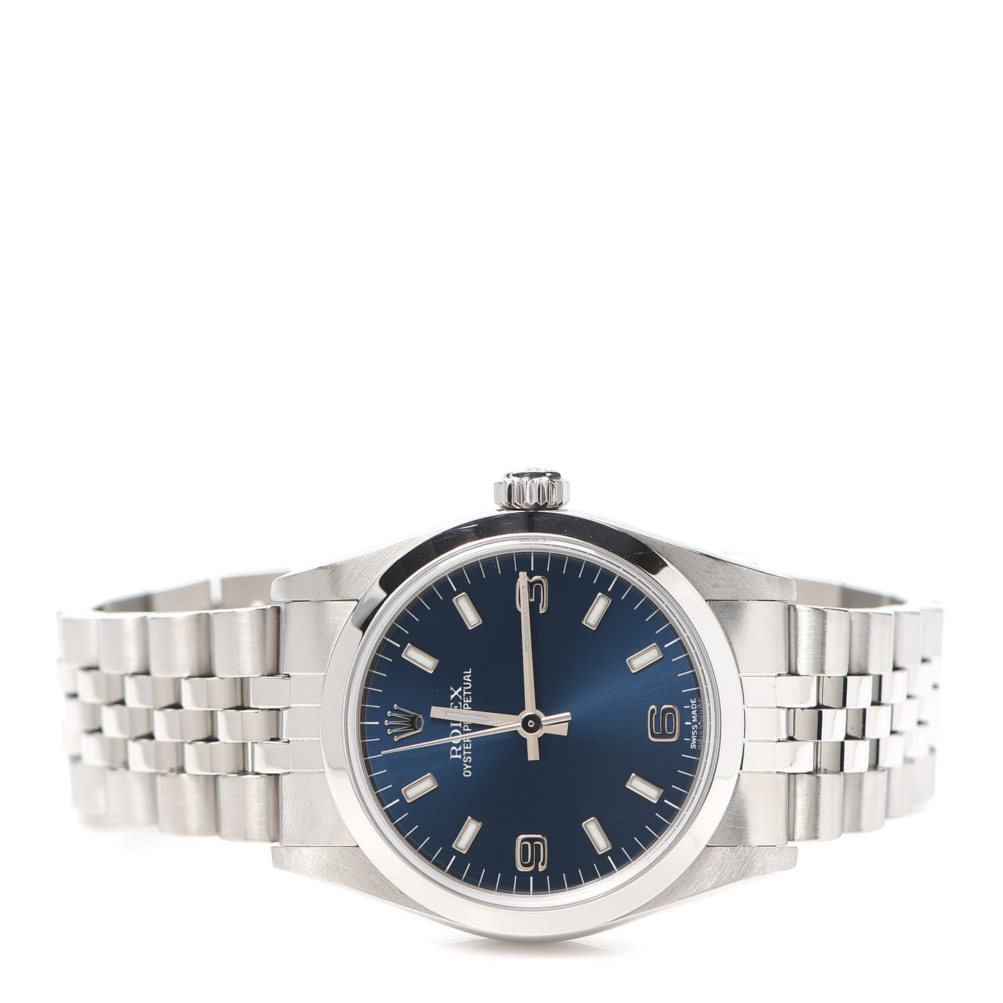 Stainless Steel 34mm Oyster Perpetual Watch Blue 77080