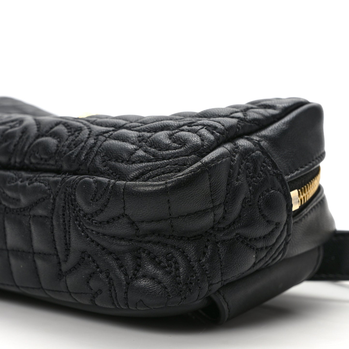 Nappa Barocco Quilted Vanitas Medea Belt Bag Black