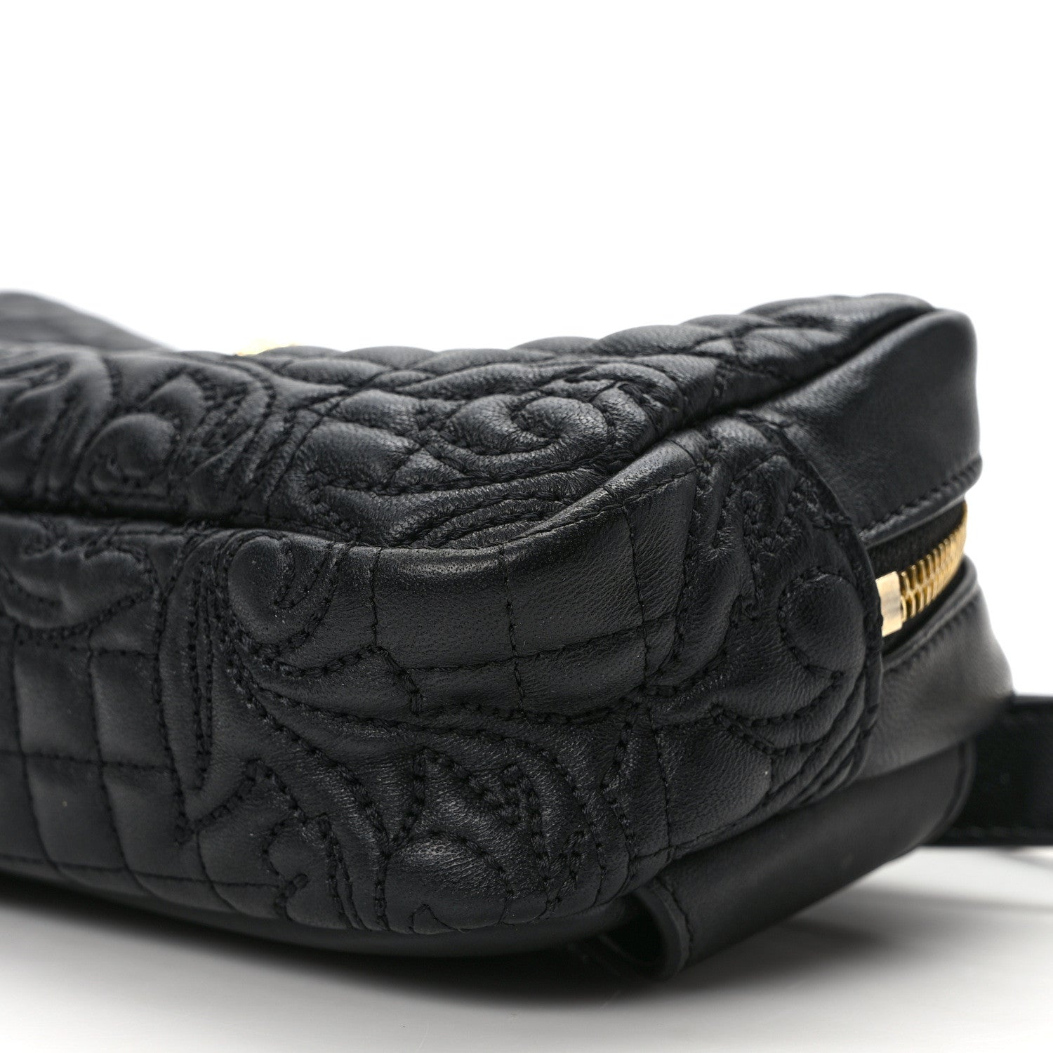 Versace Nappa Barocco Quilted Vanitas Medea Belt Bag Black 9 of 10