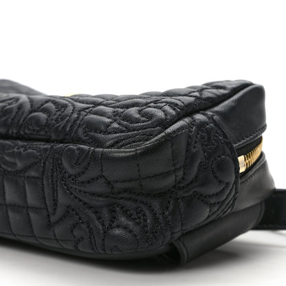 Versace Nappa Barocco Quilted Vanitas Medea Belt Bag Black 9 of 10
